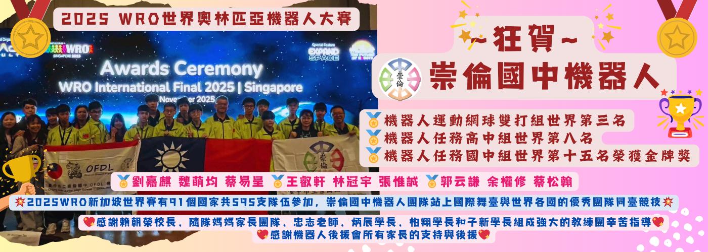 2025WRO機器人大賽世界賽榮獲優異成績